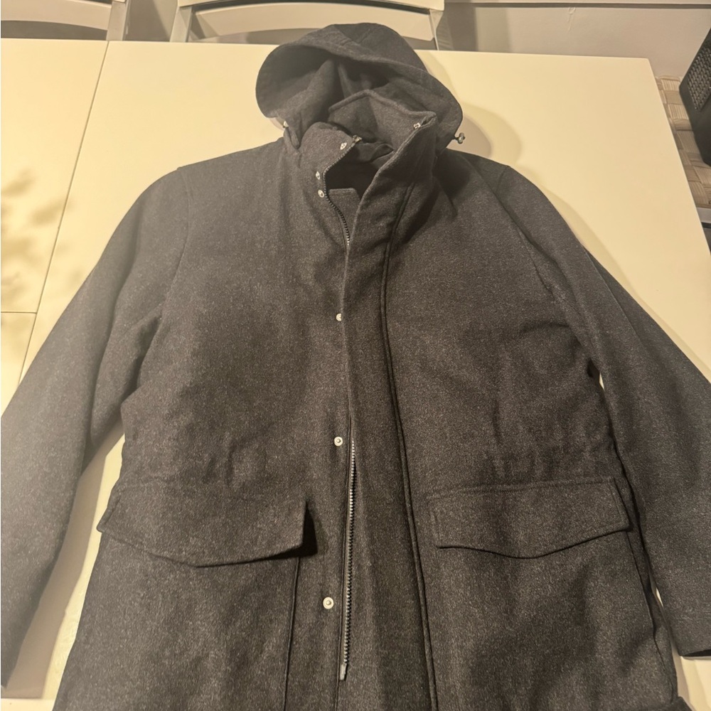 Suitsupply Dark Gray Hooded wool jaket size L good condition size 50